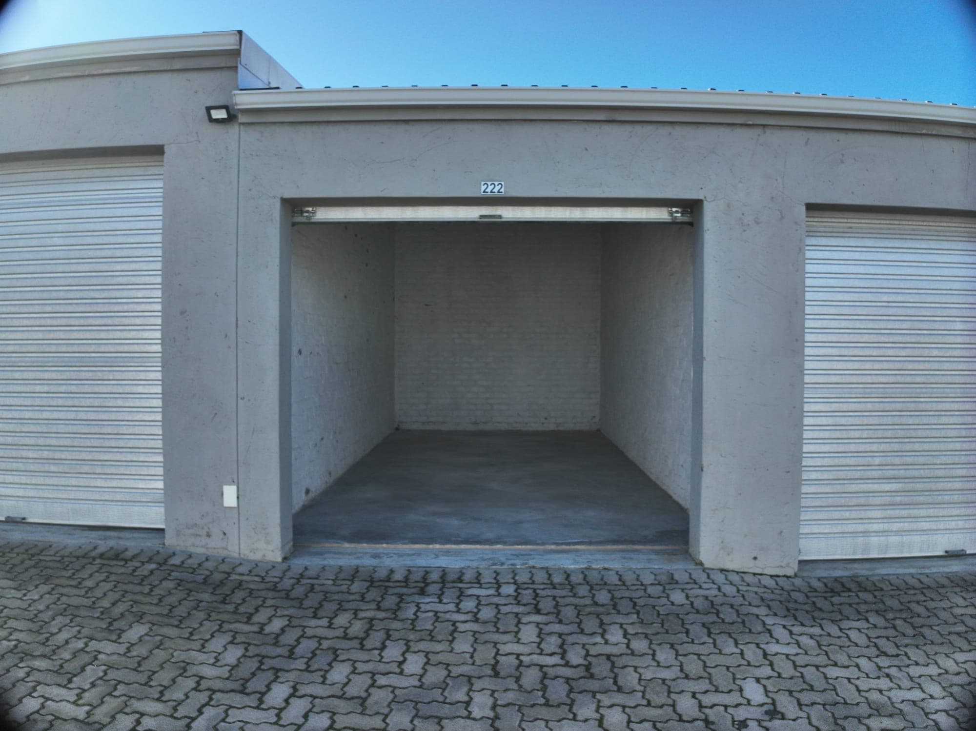 Open empty lock-up garage